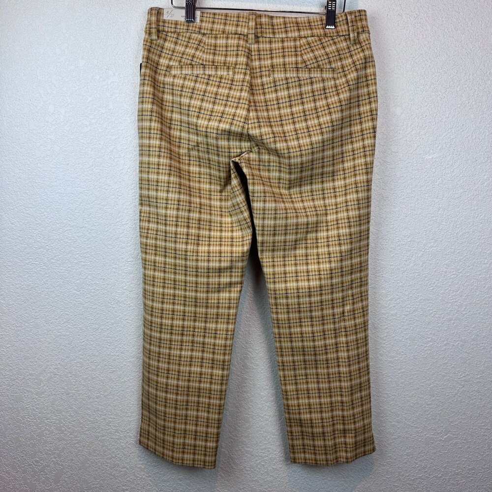NWT Liverpool Yellow Plaid Trousers Womens Size 4 Rockabilly Pin Up Goth Retro - Picture 10 of 11